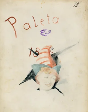 Paleta - návrh na obálku s motivem ženské hlavy