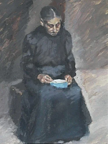 Studie stařenky z chudobince