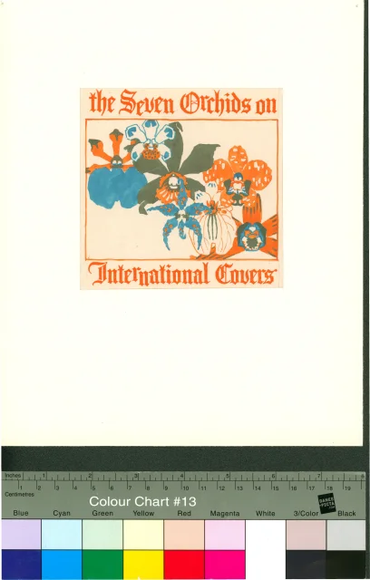 Akvarel; Návrh k titulnímu listu cyklu "The Seven Orchids on International Covers"