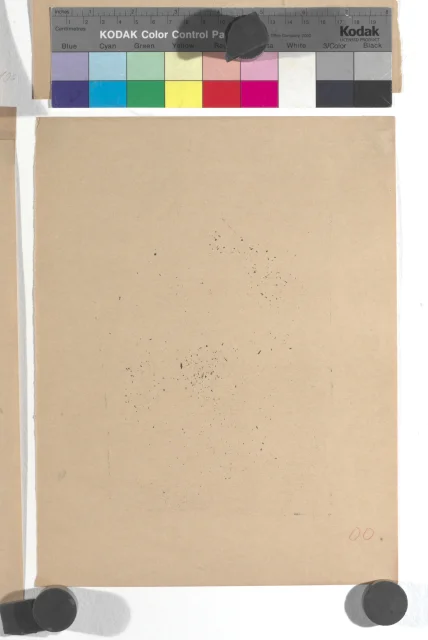 Grafika tištěná ze smirkového papíru - skvrny