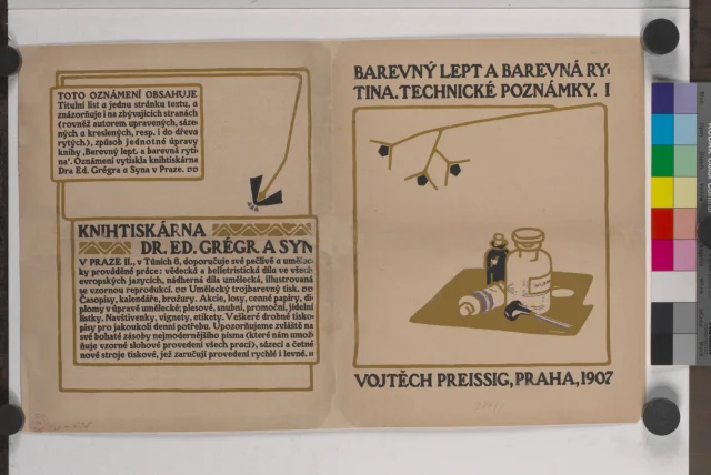 Leták; Oznamující vydání Preissigovy knihy