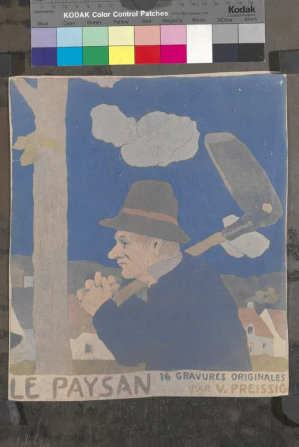 Grafika; Obálka k cyklu Le Paysan 16 gravures originales par V. Preissig