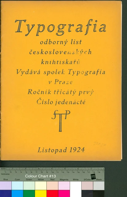 Typografia; Odborný list československých knihtiskařů č. 11, ročník 31, listopad 1924