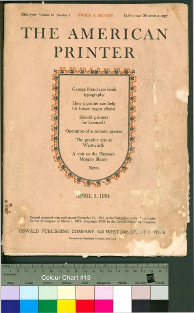 Časopis; The American Printer č. 7 duben 1924
