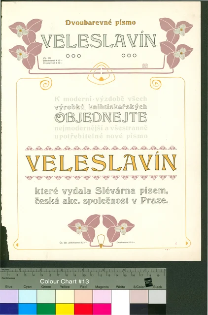 Prospekt; Prospekt slévárny písem na dvoubarevné písmo Veleslavín
