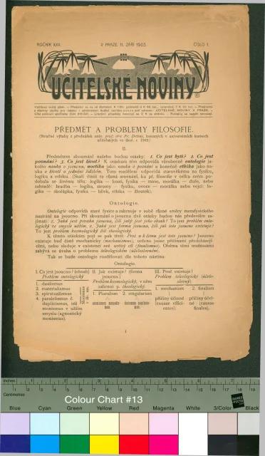 Noviny; Učitelské noviny č. 1, roč. XXII. 11. Září 1903